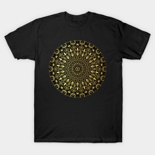 Gold/Black Spiral Pattern T-Shirt